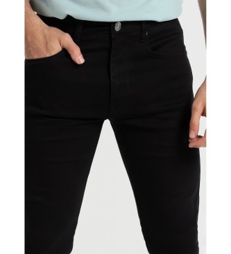 Six Valves Super skinny jeans - gemiddelde taille ultra zwart