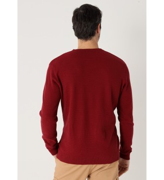 Six Valves Basic maroon jacquard knitted jumper