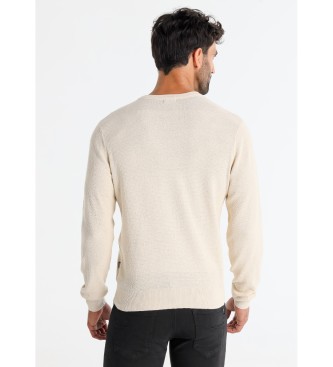 Six Valves Maglione Jaquard beige basic