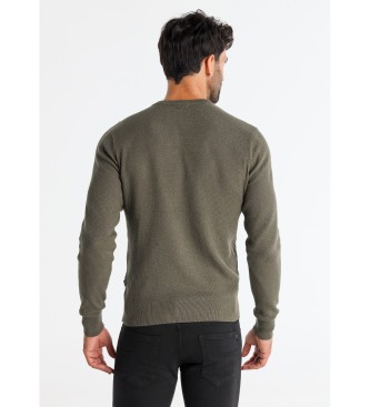 Six Valves Basic Jaquard grner Pullover