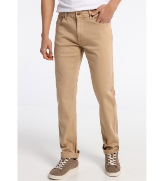 Six Valves SEI VALVOLE - Pantaloni in denim di colore marrone dalla vestibilità regolare