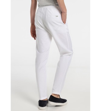 Six Valves Pantaloni da jogging in lino bianchi