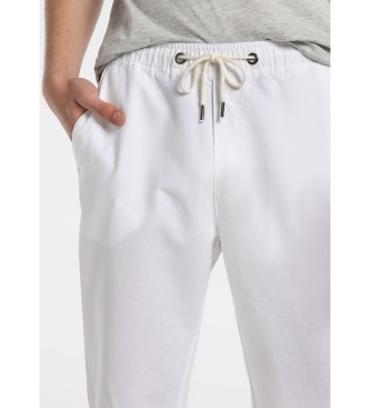 Six Valves Pantalon de jogging en lin blanc