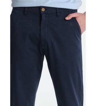 Six Valves Marineblaue Chino-Hose