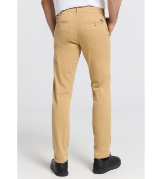 Six Valves Chino Box Half Slim Pants beige