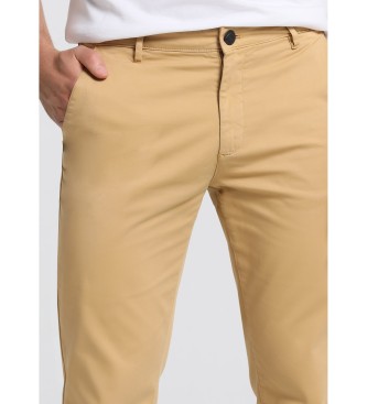Six Valves Chino Box Half Slim Pants beige