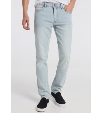 Six Valves Pantalon droit en denim - Bleu moyen | Pull-On droit - Bleu moyen