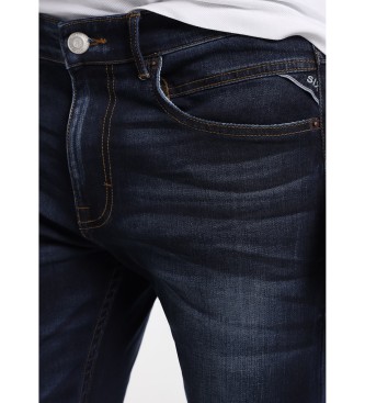 Six Valves Dark Blue Denim Pants - Regular Fit - Medium Blue