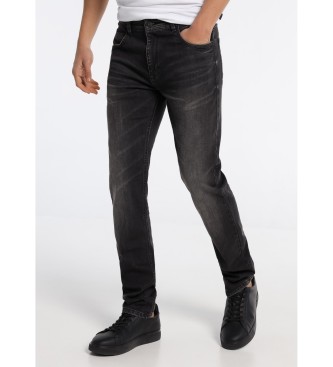 Six Valves Pantalones Jeans Denim Dark Grey Slim  | Slim gris