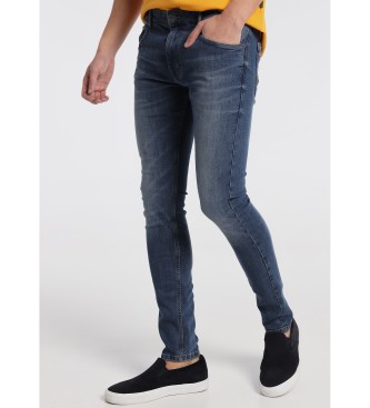 Six Valves Pantalon Denim Medium Blue Slim  | Slim Fit de Tiro -  Medio Azul