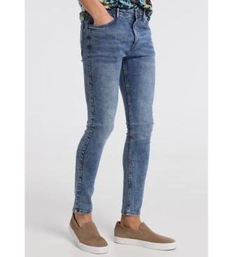 Six Valves Pantaloni di jeans slim azzurri medi | Colpo Slim Fit - Blu medio