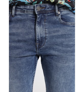 Six Valves Pantaloni di jeans slim azzurri medi | Colpo Slim Fit - Blu medio