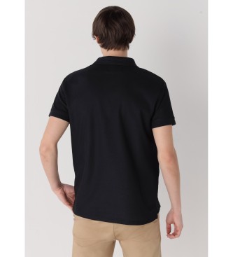 Six Valves Camisa plo de manga curta preta