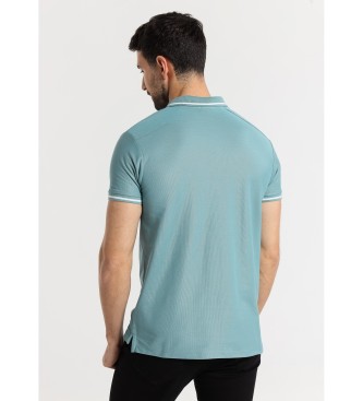 Six Valves Short sleeve polo shirt with shoulder patches green