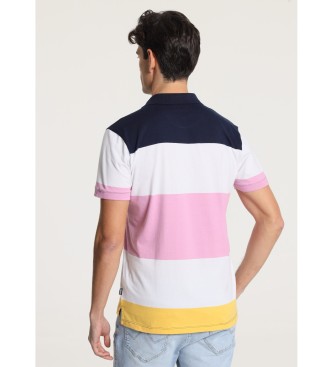 Six Valves Mehrfarbiges kurzrmeliges Poloshirt mit farbigen Streifen