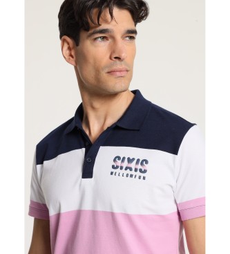 Six Valves Multicoloured short sleeve polo shirt with coloured stripes