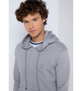 Six Valves Basic hooded sweatshirt with grey zip closure