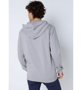 Six Valves Basic hooded sweatshirt with grey zip closure