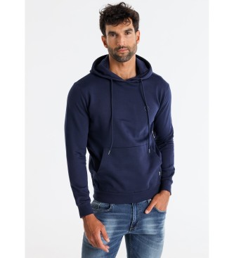 Six Valves Basic kangaroo sweatshirt with hood navy