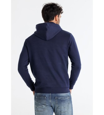 Six Valves Basic kangaroo sweatshirt with hood navy