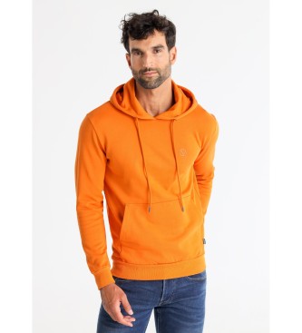 Six Valves Basic kangaroo sweatshirt with hood orange