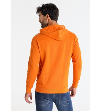 Six Valves Basic kangaroo sweatshirt with hood orange