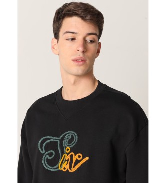 Six Valves Sort sweatshirt i chenille