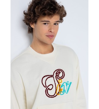 Six Valves Chenille-Sweatshirt wei