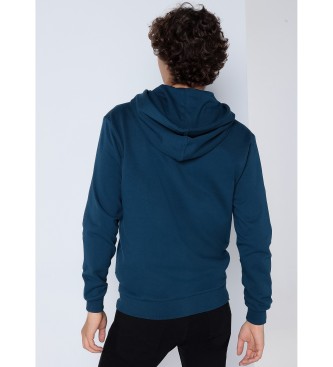 Six Valves Hooded sweatshirt with navy zip fastening