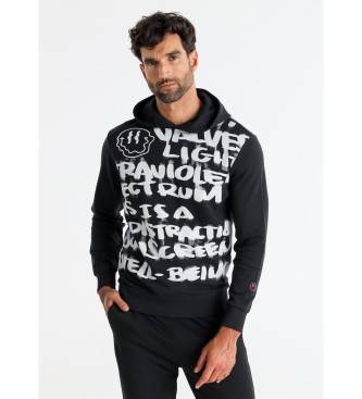 Six Valves Sweatshirt mit Kapuze ohne Reiverschluss schwarz