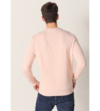 Six Valves Street art-trykt sweatshirt med pink krave