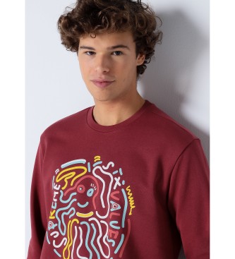 Six Valves Rdbrun sweatshirt med grafik