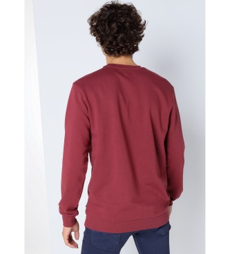 Six Valves Rdbrun grafisk sweatshirt