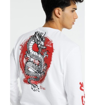 Six Valves Sweat-shirt graphique Dragon Zen Six blanc