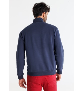 Six Valves Hoodless sweatshirt with zip navy