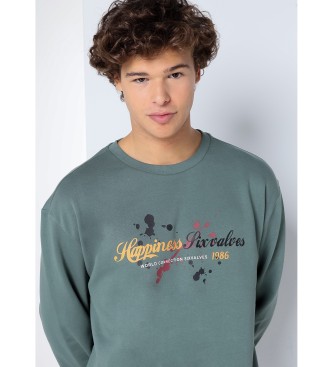 Six Valves Groen sweatshirt zonder capuchon