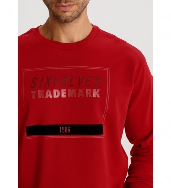Six Valves Sweatshirt Grafica Flock red