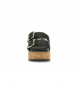 SixtySeven Tamis black sandals -Height of the wedge: 7,5cm