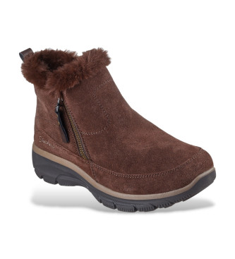 Skechers Botins Relaxed Fit Easy Going Cool Zip Leather Ankle Booties castanho