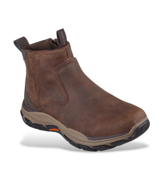 Skechers Bottes en cuir marron Relaxed Fit Respected Evanston