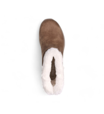 Skechers Slip-ins On the Go Joy Cozy Dream braune Lederstiefeletten