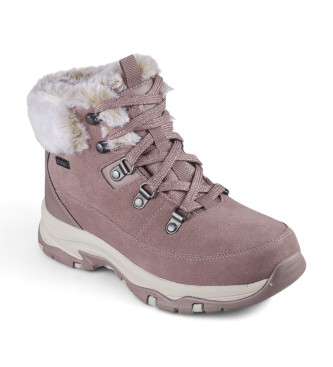 Skechers Trego Snow Worries Leather Booties roza