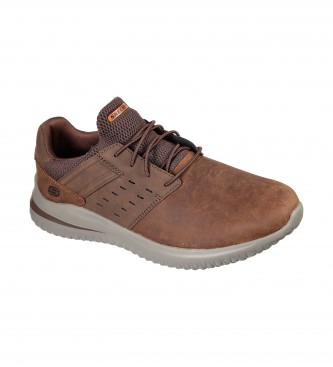 Skechers Delson 3.0 Leather Sneakers - Ezra brown