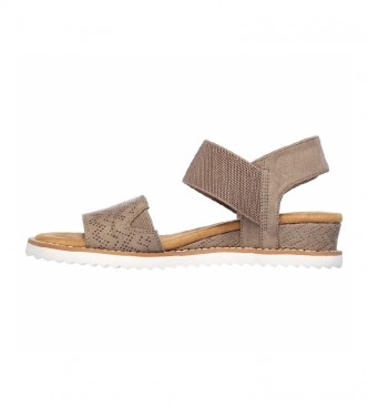 Skechers Sandlias Kiss Taupe do Deserto