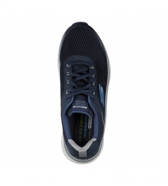 Skechers D'Lux Walker scarpe in pelle blu navy, grigio