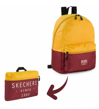 Skechers Mochila S981 amarelo, castanho claro -29x40x16,5 cm
