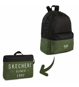 Skechers Zaino S981 nero, verde -29x40x16.5 cm-
