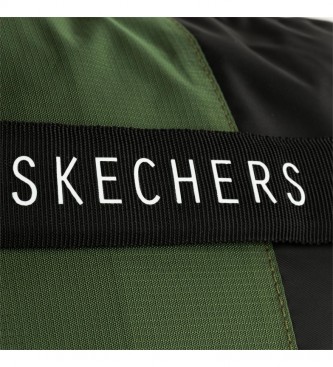 Skechers Mochila S981 preta, verde -29x40x16,5 cm