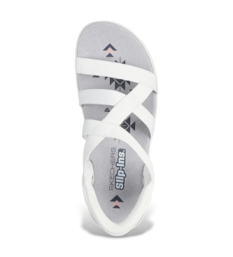 Skechers Sandali slip-in elasticizzati sottili Reggae bianchi