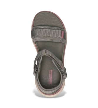 Skechers Sandali verdi con cinturino a un quarto in tessuto